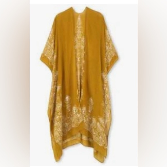 Yellow Boho Beach Kimono - Picture 2 of 6